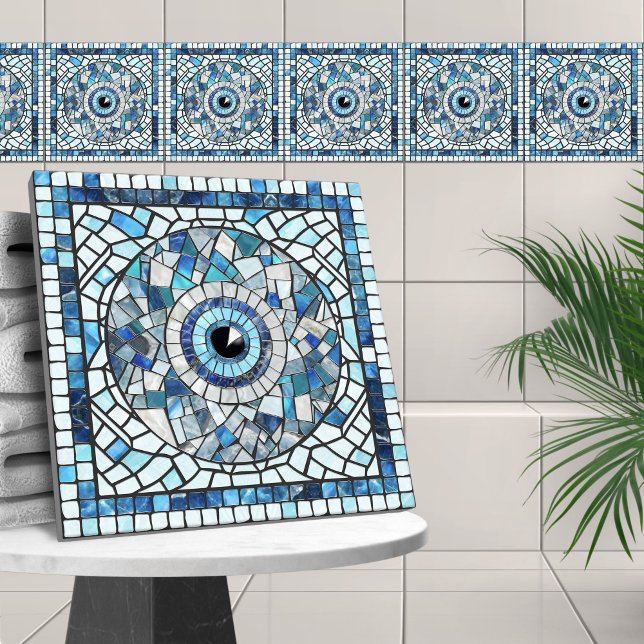 Evil Öga Amulet Mosaic Art Kakelplatta (Skapare uppladdad)