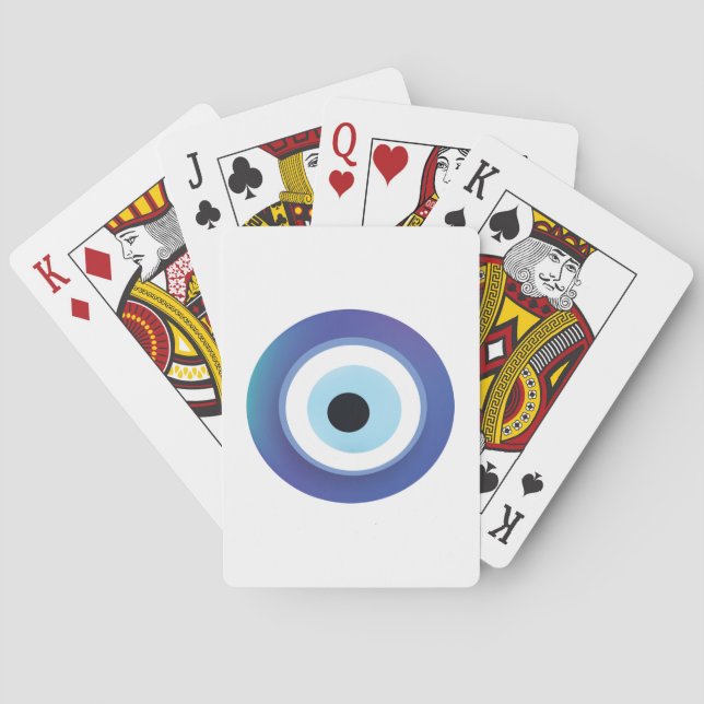 Evil Öga Artistic Blue Grekiska Casinokort (Baksidan)