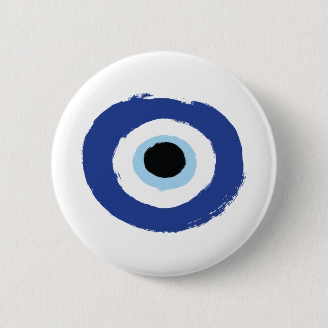 Evil Öga Artistic Blue Grekiska Knapp (Framsida)