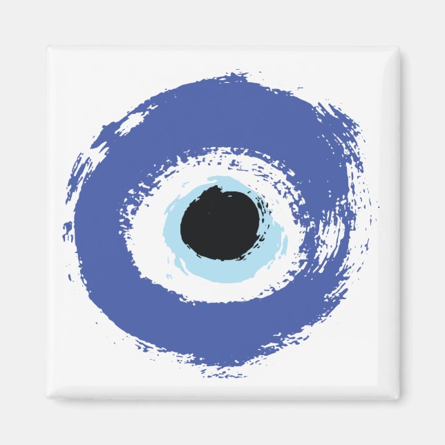Evil Öga Artistic Blue Grekiska Magnet (Framsidan)