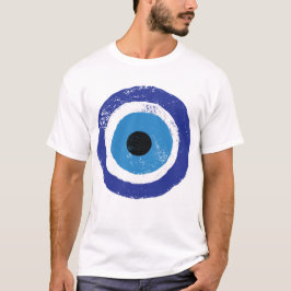 Evil Öga Artistic Blue Grekiska T Shirt