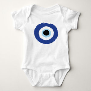 Evil Öga Artistic Blue Grekiska T Shirt
