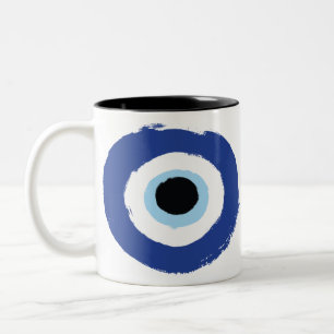 Evil Öga Artistic Blue Grekiska Två-Tonad Mugg
