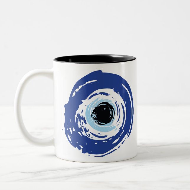 Evil Öga Artistic Blue Grekiska Två-Tonad Mugg (Vänster)