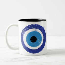 Evil Öga Artistic Blue Grekiska Två-Tonad Mugg