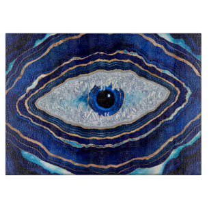 Evil Öga Blue Agate Geode Ditital Art