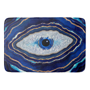 Evil Öga Blue Agate Geode Ditital Art Badrumsmatta