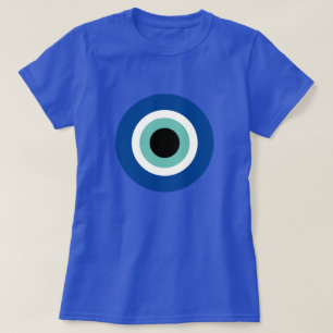 Evil Öga Blue Mati symbol t shirt for women