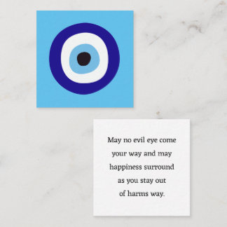 Evil Öga Blue Nazar Bra Karma Pass along Cards Fyrkantigt Visitkort