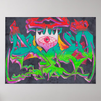 Evil Öga Graffiti Poster