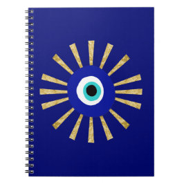 Evil Öga Guld Sunburst Contemporary Art. Anteckningsbok