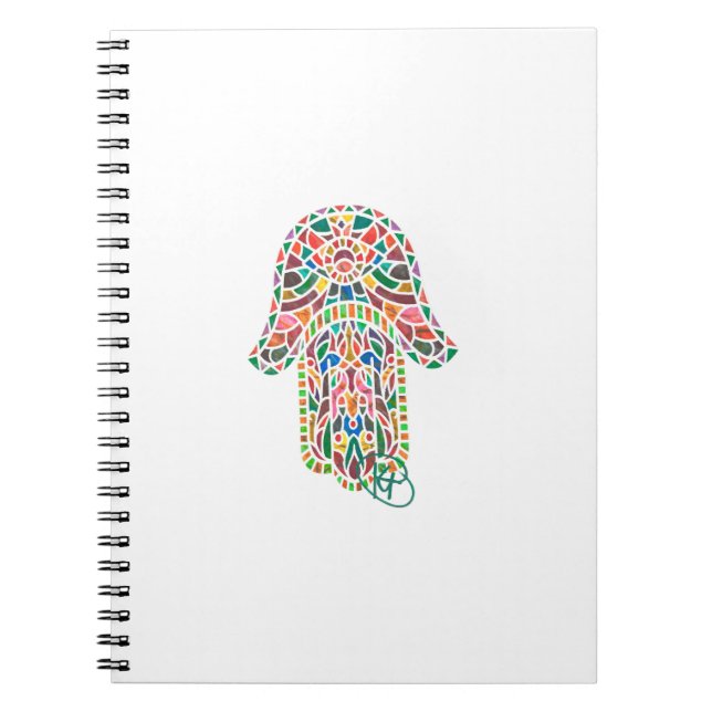 Evil Öga Hamsa Mosaic Art Anteckningsbok (Framsidan)