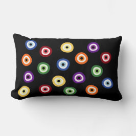 Evil Öga i Rainbow Färg Black Lumbar Pillow Lumbarkudde