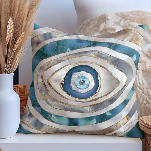 Evil Öga Mineral struktur och guld Kudde (Skapare uppladdad)