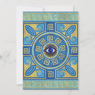 Evil Öga Mosaic Tile ornament Julkort