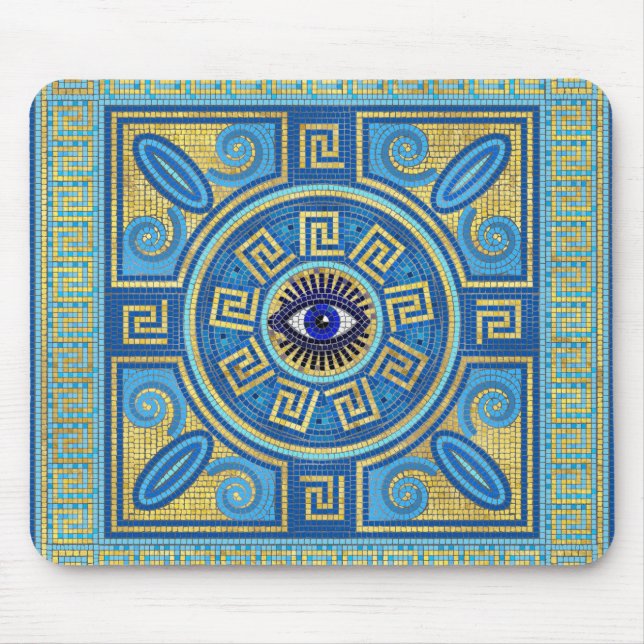Evil Öga Mosaic Tile ornament Musmatta (Framsidan)