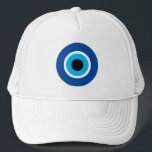 Evil Öga Nazar Blue Mati truckerkeps<br><div class="desc">Evil Öga Nazar Blue Mati truckerkeps. Grekiska turkiska symbolen för lycka till och skydd.</div>