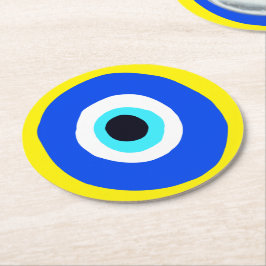Evil Öga Protector from Evil Lucky Charm Underlägg Papper Rund