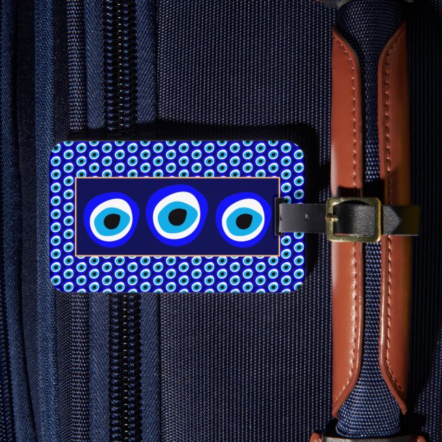 Evil Öga Talisman & Arabiska Amulet /Turkisk, grek Bagagebricka (Framsida Insitu 4)