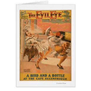 Evil Öga, teatern "A Bird & a Flaska" Hälsningskort