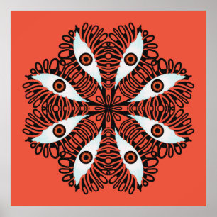 Evil ögon red Red konstig trippy poster