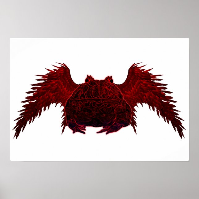 Evil Pacman Frog on White Poster (Framsidan)