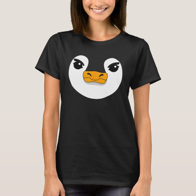 Evil Penguin Ansikte Halloween Costume Penguin T Shirt (Framsida)