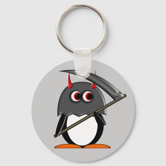Evil Penguin™ Cute Execution Nyckelring (Framsida)