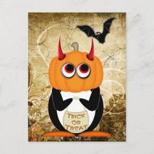 Evil Penguin Halloween-vykort Vykort