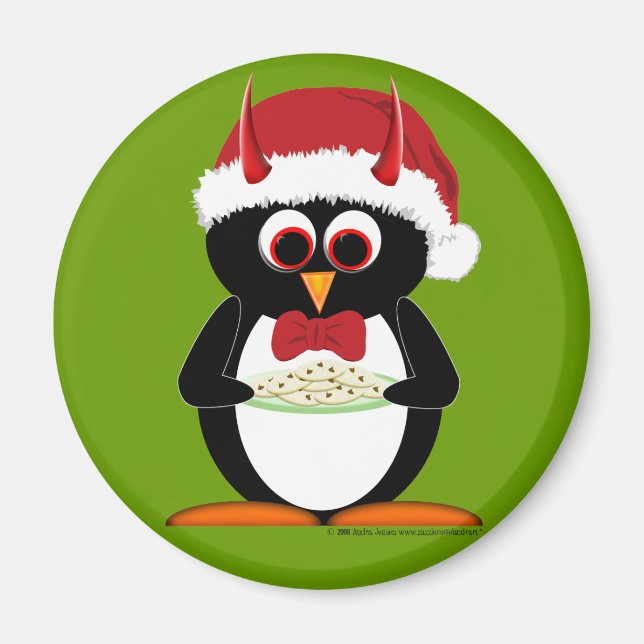 Evil Penguin Stocking Stuffer Magnets Magnet (Framsidan)
