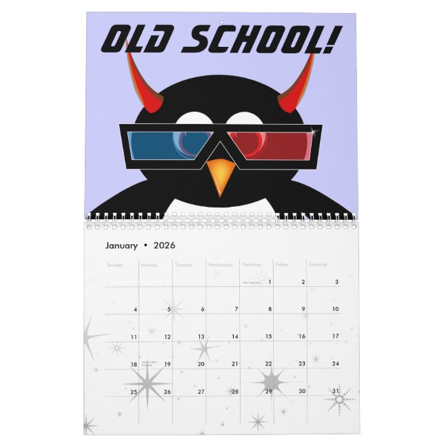 EVIL PENGUIN™ Tecknad CALENDAR 2012 Kalender (Jan 2026)