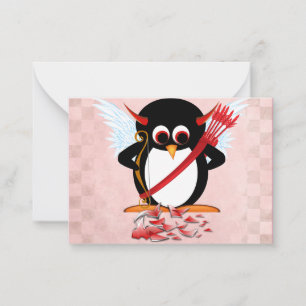 Evil Penguin Valentine-kort Anteckningskort
