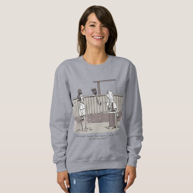 Evil Perm women gray sweatshirt T Shirt (Hel framsida)