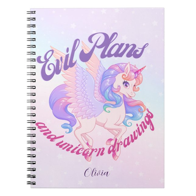 Evil Plans and Unicorns Magic, MisChief & Masterpi Anteckningsbok (Framsidan)