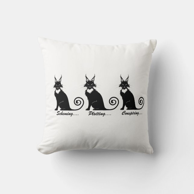 Evil Plotting Cat Trio Kudde (Framsida)