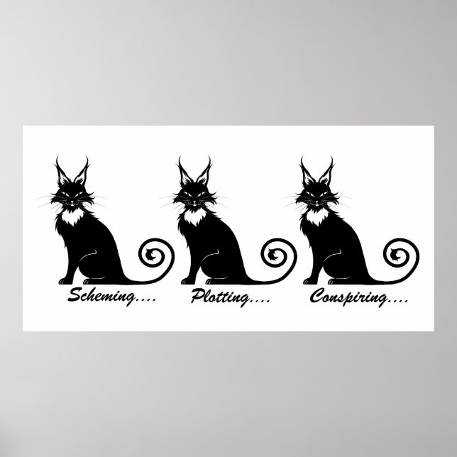 Evil Plotting Cat Trio Poster (Framsidan)