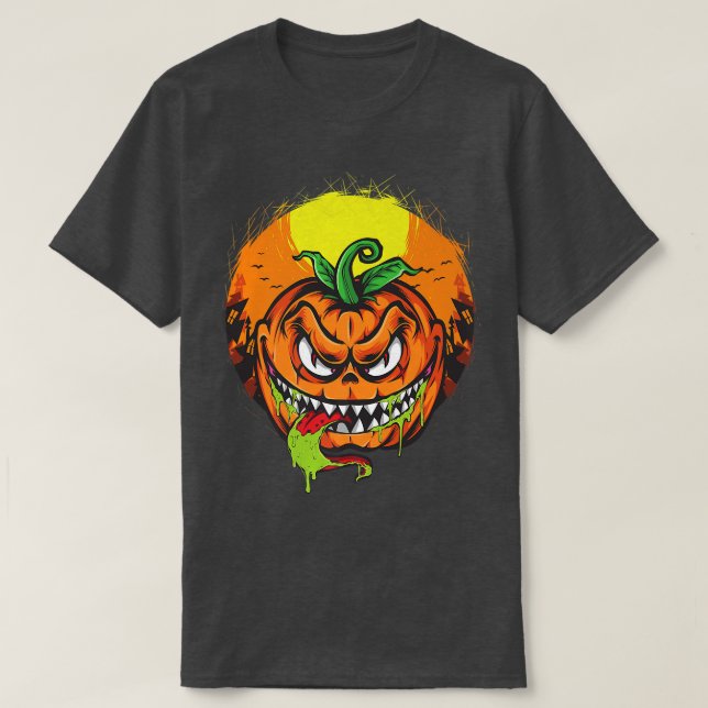 Evil Pumpkin Clothing Fall Autumn T Shirt (Design framsida)