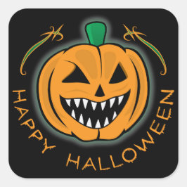Evil Pumpkin Fyrkantigt Klistermärke