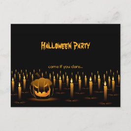Evil Pumpkin Halloween Candles-inbjudan Inbjudan Vykort