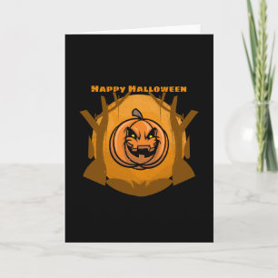 Evil Pumpkin Happy halloween Träd Kort