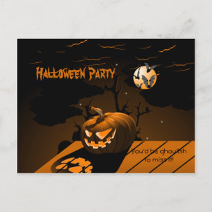 Evil Pumpkin Scary Fladdermus Halloween-inbjudan Inbjudan Vykort