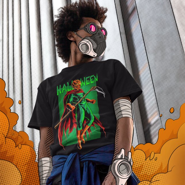 Evil Pumpkin Skull Head Toppen Hero T Shirt (Skapare uppladdad)