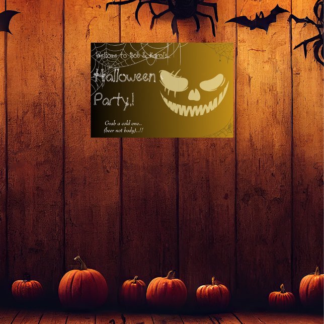 Evil Pumpkin Smile Halloween fest Poster (Evil Pumpkin Smile Halloween Party Poster)