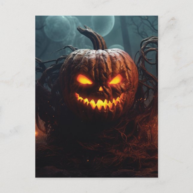Evil Pumpkin Vykort (Framsida)