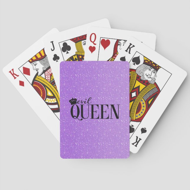EVIL QUEEN Krona Lila Glitter Glam-spelkort Kortlek (Baksidan)
