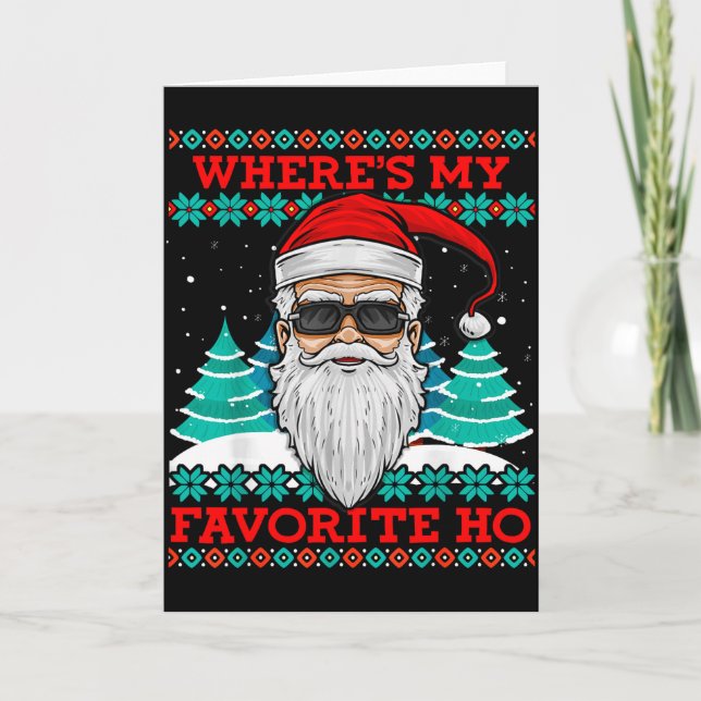 Evil Santa Where's My Favorite Ho Funny Ugly Chris Kort (Framsida)