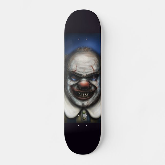 EVIL SCARY CLOWN ART Skateboard (Framsida)
