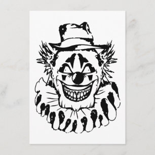 Evil Scary Clown Halloween Inbjudningar