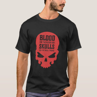 Evil Skull Blood for Blood God helvetes Demon T Shirt