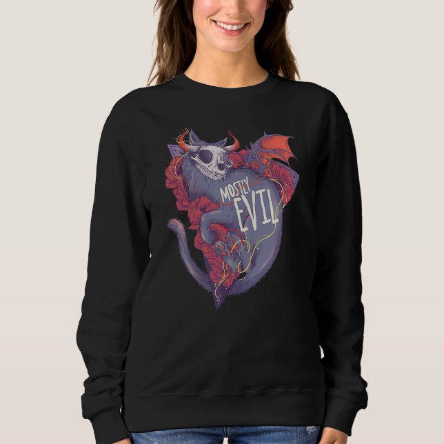 Evil Skull Cat T Shirt (Framsida)